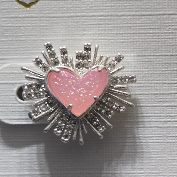 Dolly Parton X Kendra Scott Ari Heart Silver Heart Earrings - Picture 3 of 5